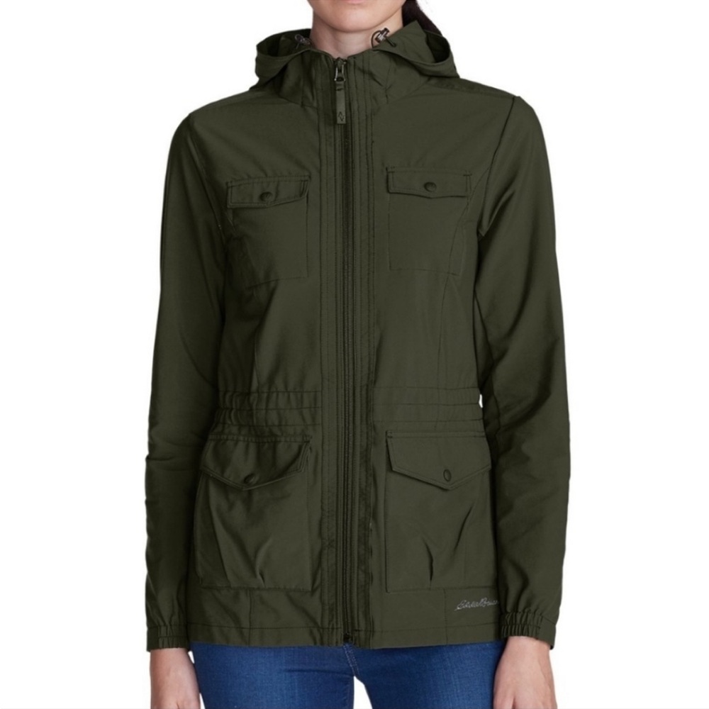 Eddie Bauer Travex Green Hooded Utility Jacket Size Large